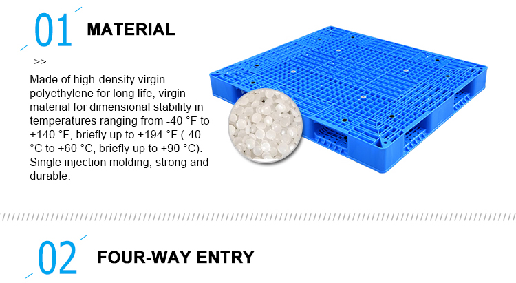 1400*1200*150 double faced plastic pallet for stacking flour
