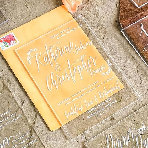 Индивидуальные Роскошные прозрачные акриловые свадебные приглашения карты IC-001