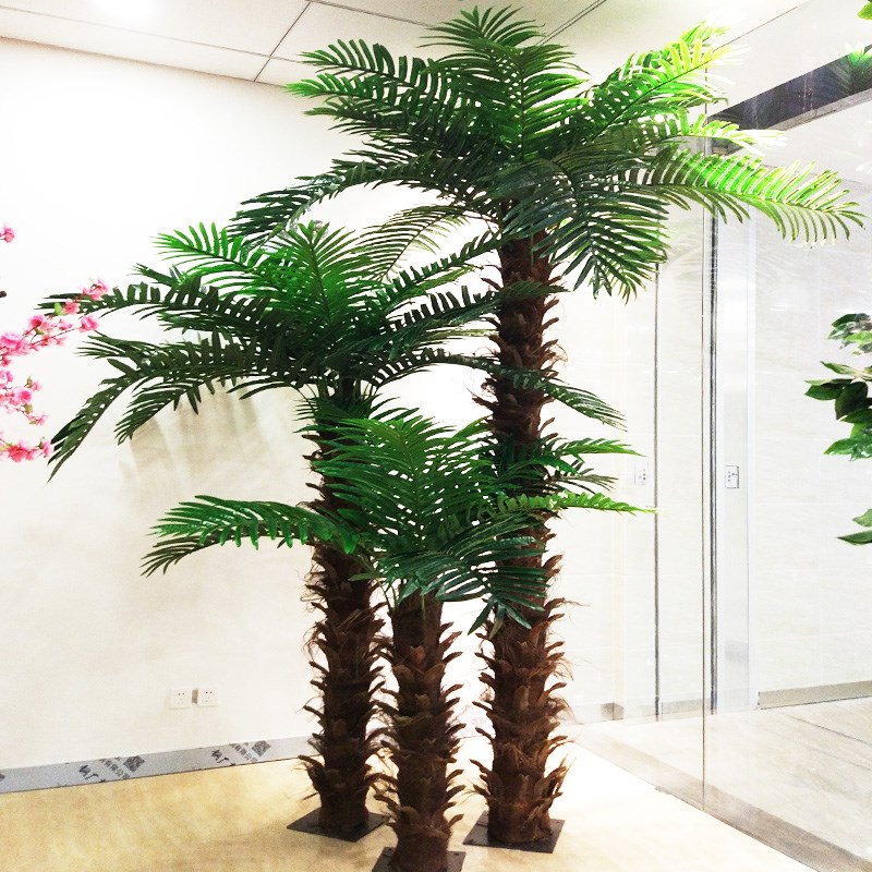 Customised outdoor artificial phoenix palm trees with synthetic trunks manufactory