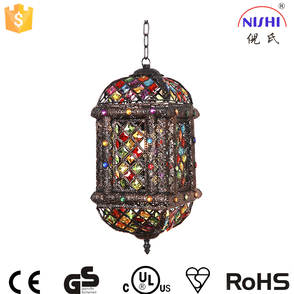 Turkish Mosaic Hanging Lantern Lamp Decorative Morocco Chandeliers Pendant Light NS-124014