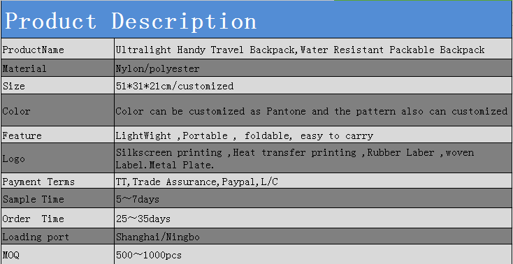 Wellpromotion 35L Sac à dos léger et compact Sac à bandoulière pliable pratique Sac à dos