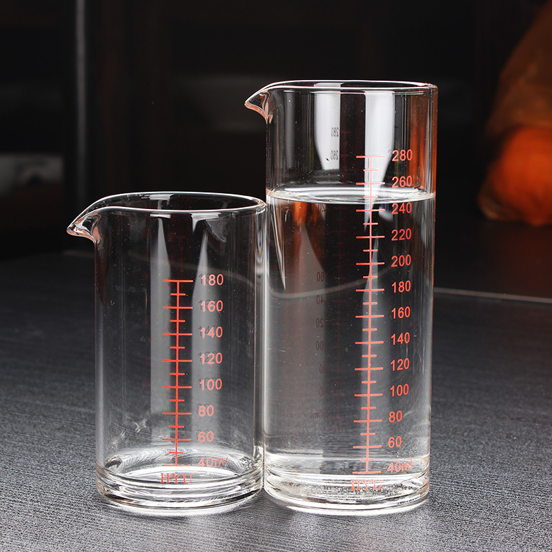 180/280ml glass measuring cup high borosilicate glass measuring cup straight shape glass measuring cup