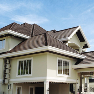 Ceramic material stone coated metal roof tile