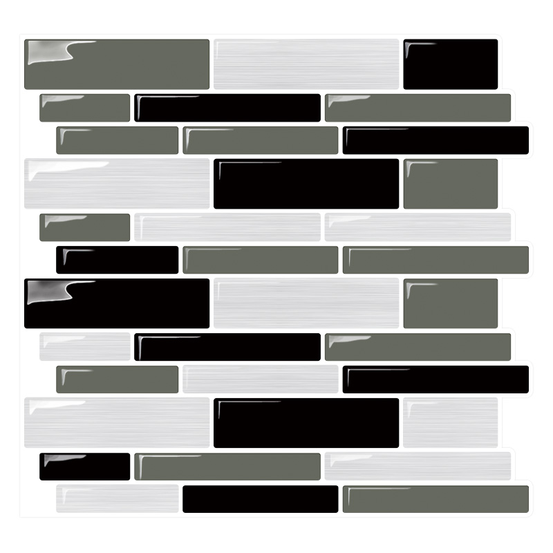 Vinyl 3D small check backsplash for house decoration