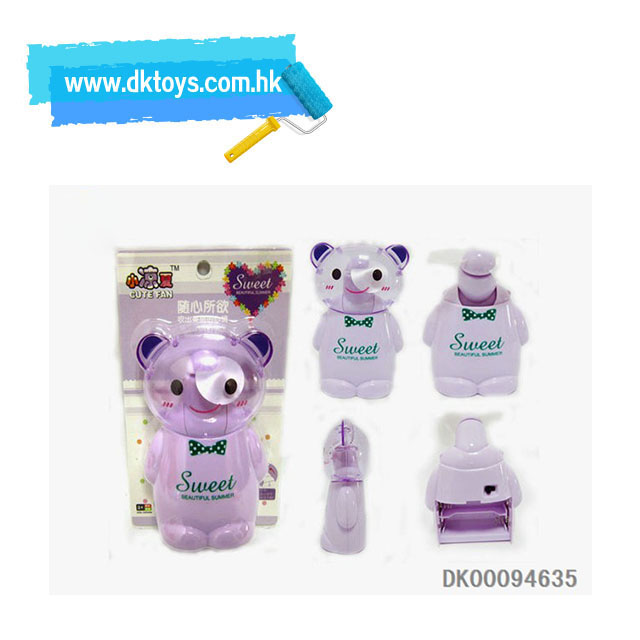 Portable Mini Fanmini Fan Portable Bear Rabbit Small Fan USB Portable Portable@Powder Bear/_with Base