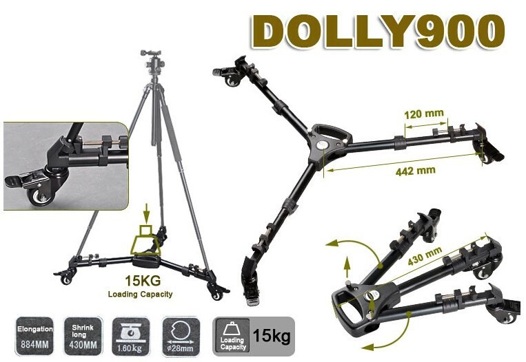 Yunteng YT-900 Universal Tripod Dolly - Portable & Durable