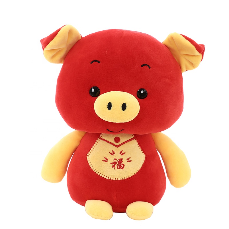 2019 Chinese Zodiac Pig Soft Plush Pigs Doll Toys For Kids Baby New Year Gift