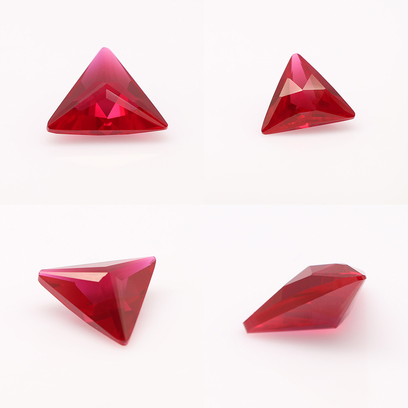 三角切割合成红宝石石价格项链设计 - buy ruby stone price