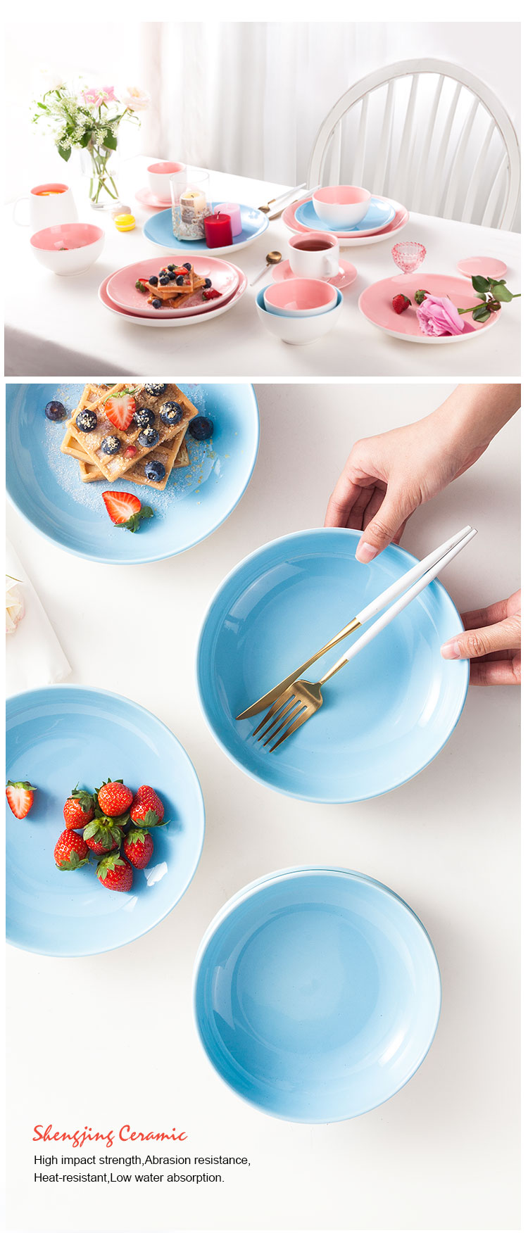 Creative Dinnerware Ceramic Skype Blue Tableware