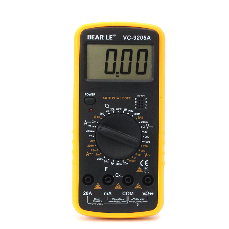 2017 hight quality VC9205A digital multimeter manual range digital multimeter Capacitance resistance test meter