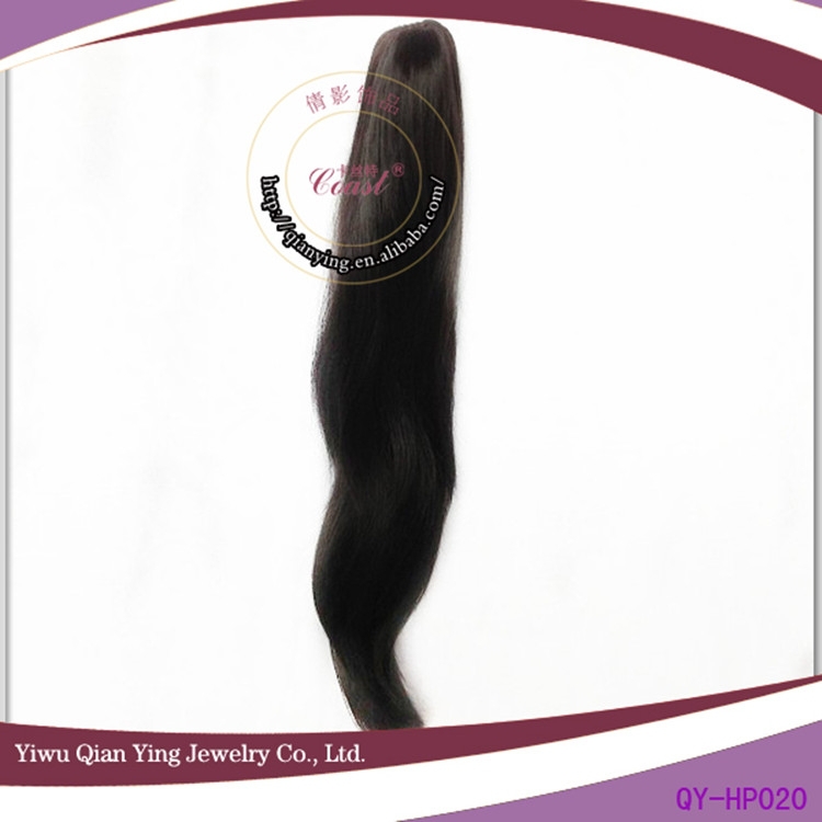 18 дюймов конский хвост длинный волнистый коготь зажим черный конский хвост Женские шиньоны
