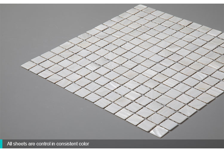 Square Raw Natural White Mother of Pearl Shell Mosaic Tile