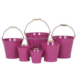 Metal Pink Zinc Bucket Shiny