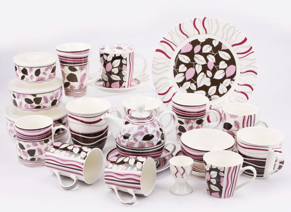 Stoneware Porcelain 16Pcs Wonderful Flowers Design Bone China Dinnerware Sets For Wedding