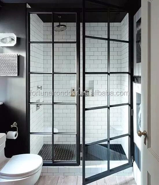 أبواب زجاج مؤطر من الصلب الكربوني الداخلي ونافذة تغطي أبواب فولاذية مصنوعة من الزجاج المعتم وزجاج LOWE