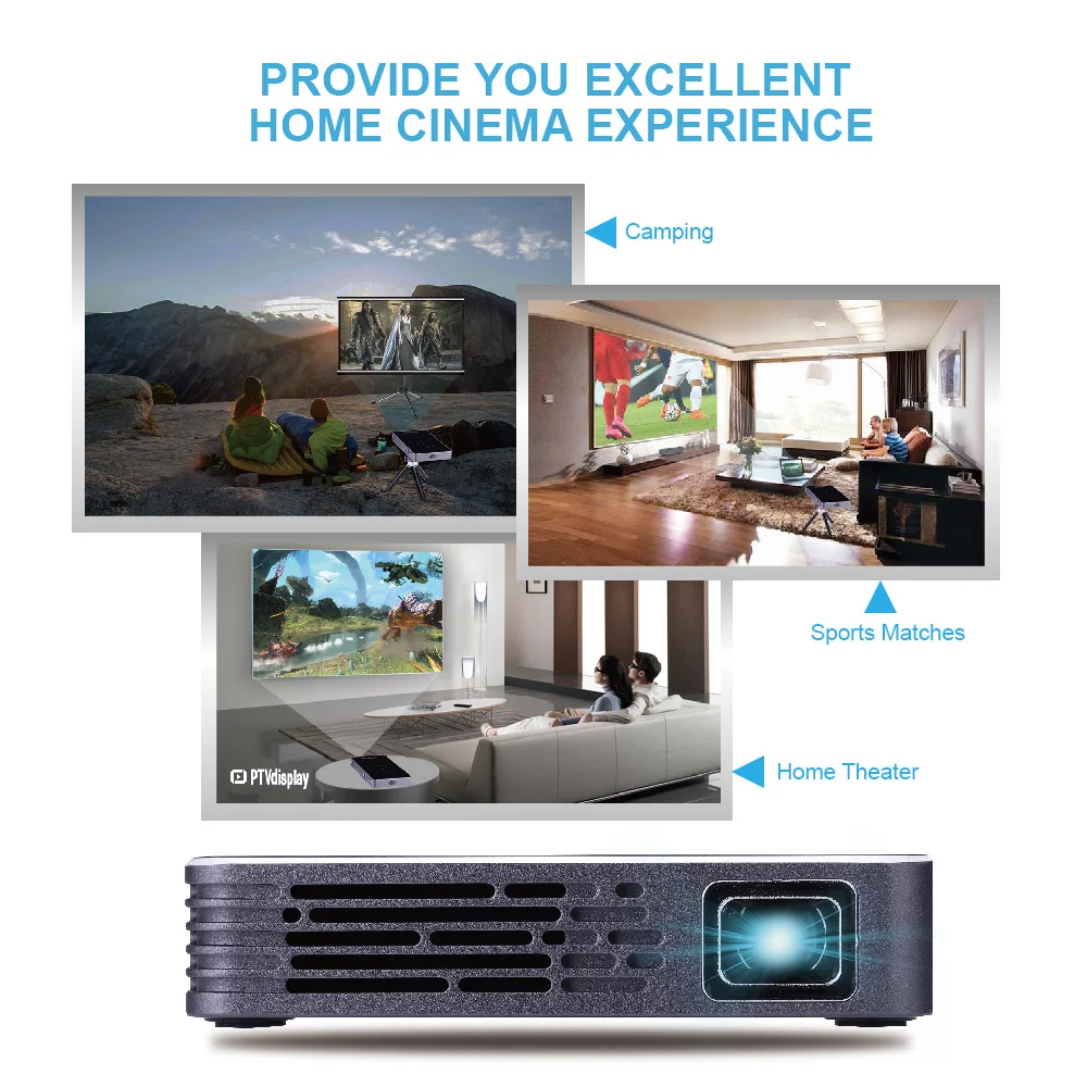 High Quality P8I WIFI Wireless Pocket LED DLP Pico Mini Projector Smart mobile  Miracast DLNA Video Projector with Battery