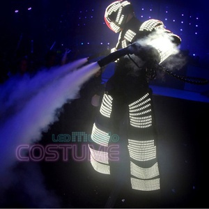 Traje LED Robot Costume led Clothes Stilts Walker Costume LED Suit Costume Helmet Laser Gloves CO2 Gun Jet Machine