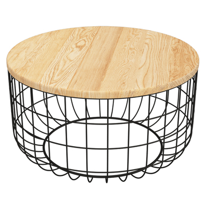 Modern Open Work Base Wire Basket Bottom Tables Coffee Table With Wire Basket Bottom Tables Coffee Table