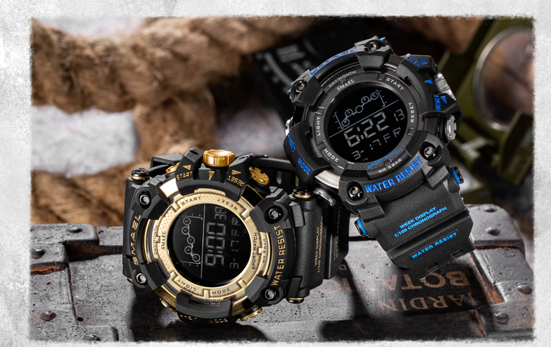 New design SMAEL 1802 sport digital watch water resistant electronic silicone wrist watch