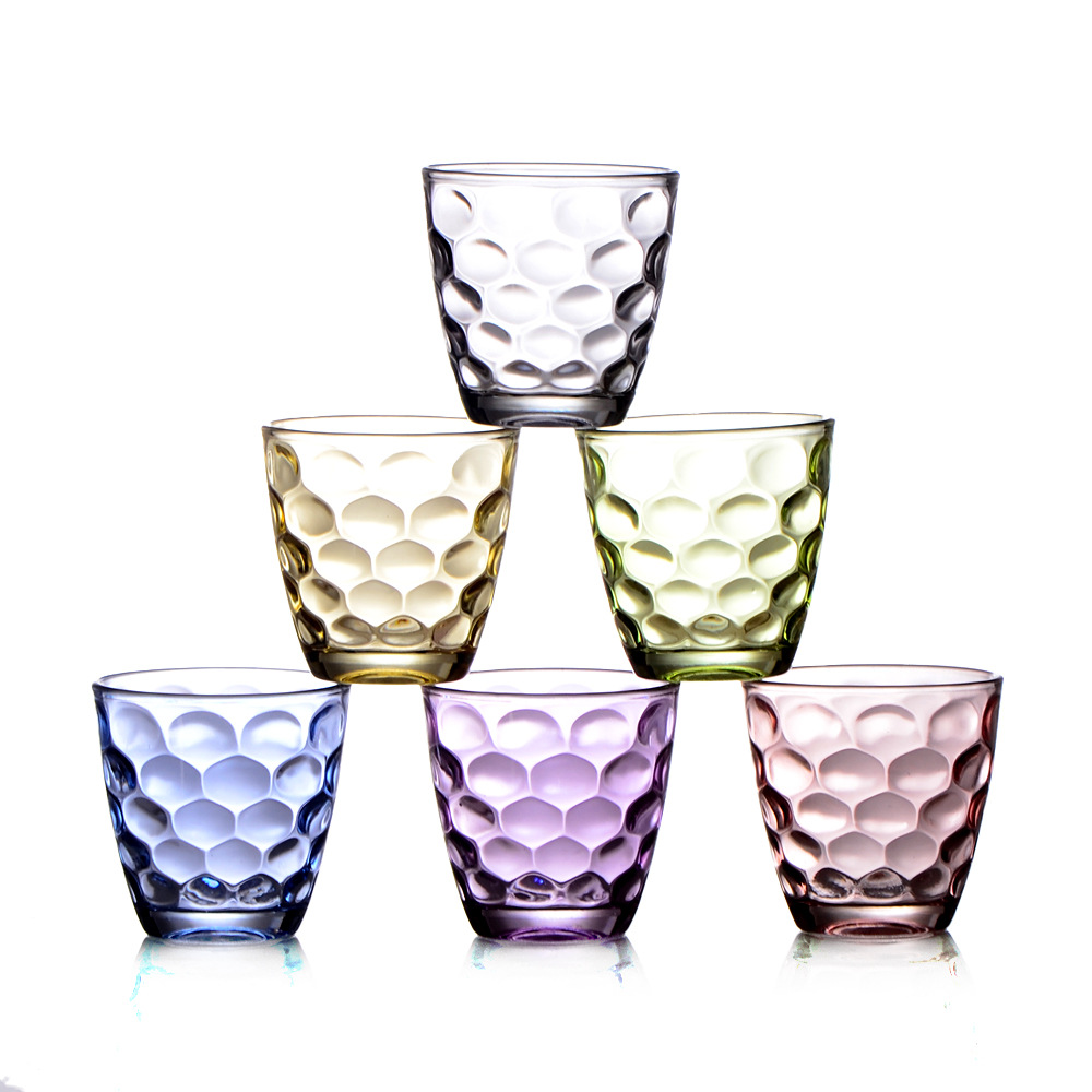 hot sale the most popular 270ml color glass cup with bubbles