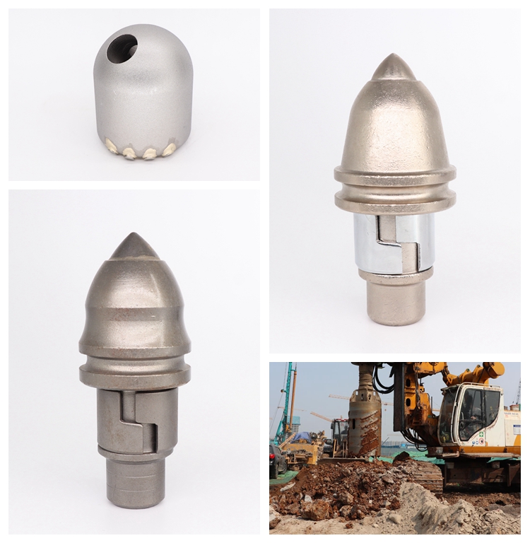 Piling Rig Rock Auger Bucket Tungsten Carbide Foundation Drilling Bullet Teeth