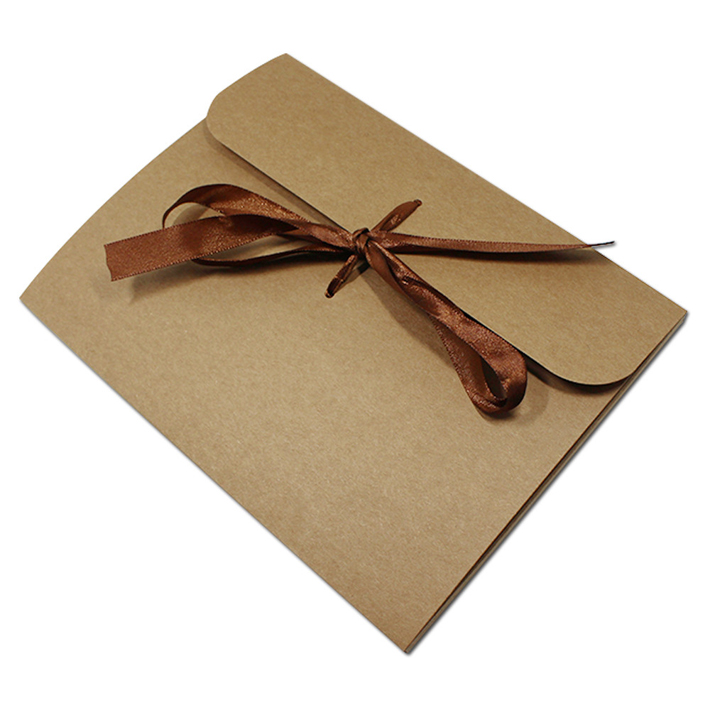 Индивидуальная печать конвертов/крафт-конверт/подарочный бумажный конверт с ленточной застежкой