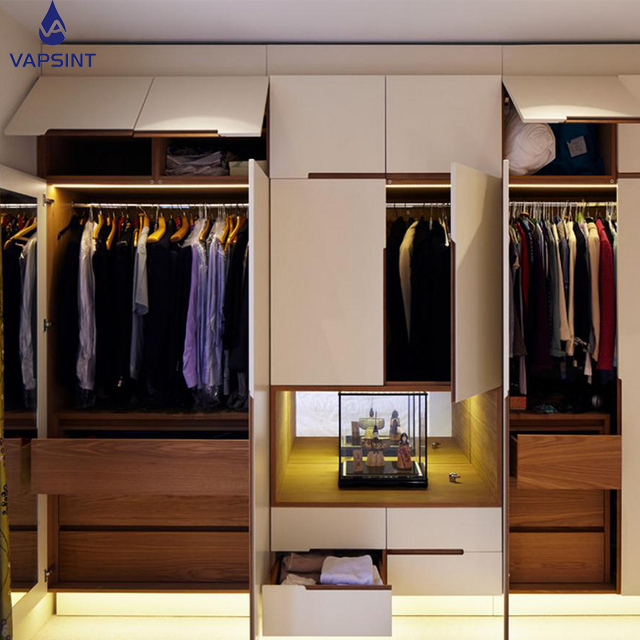 Foshan new modern mdf wardrobe dressing table designs