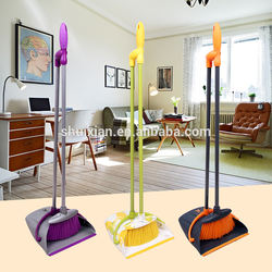 BSCI easy foldable long handle OEM ODM dustpan sets Home cleaning brush Stick broom BN2155