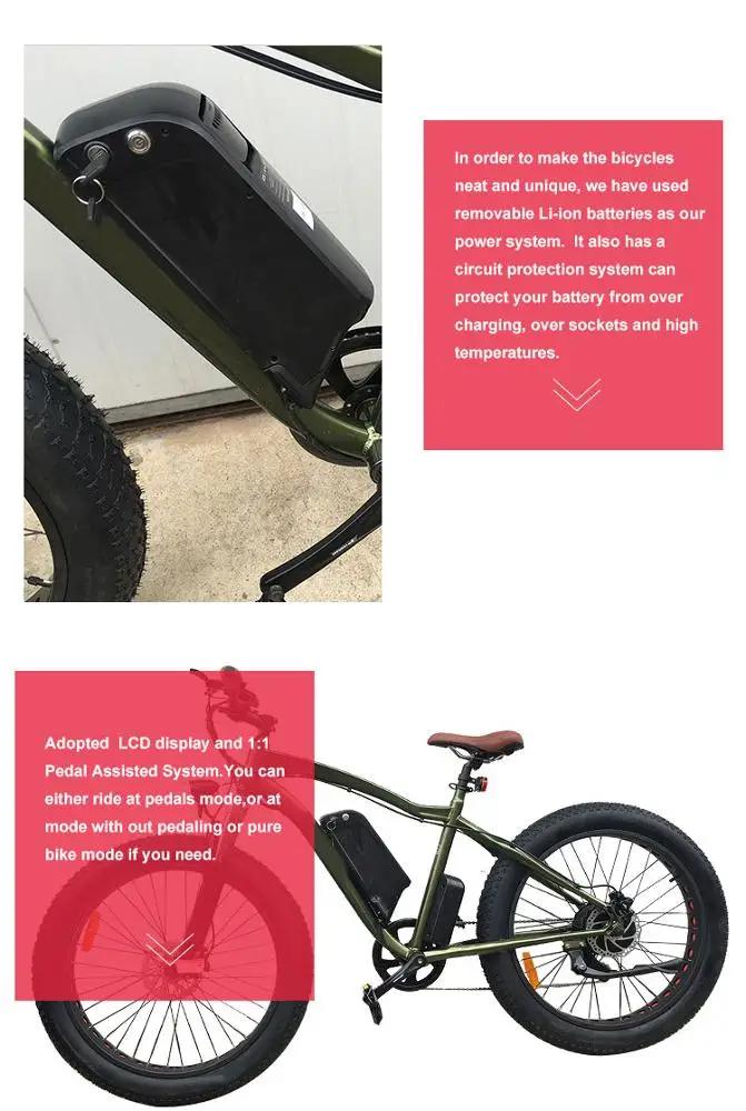 Factory direct sales 26inch  rear drive electric bicycle fat tyre electric mountainbike cheap sales rear motor electric bike