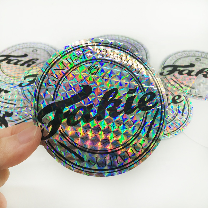 定制美丽的holo闪光模切贴纸返回印刷胶粘剂防水全息乙烯基贴纸
