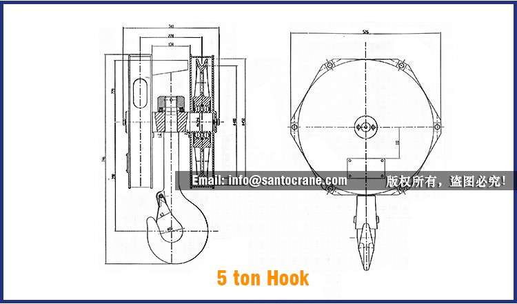 heavy duty steel wire hook for overhead crane