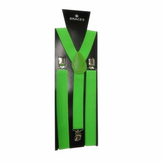 St Patrick’s Day Lime Green Plain Braces 2.5 cm Accessories Fancy Irish Costume