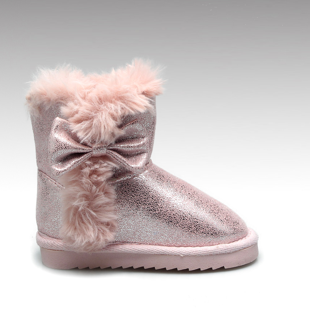 HC-588 лук стиль блеск печати дешевые теплые зимние ботинки для детей