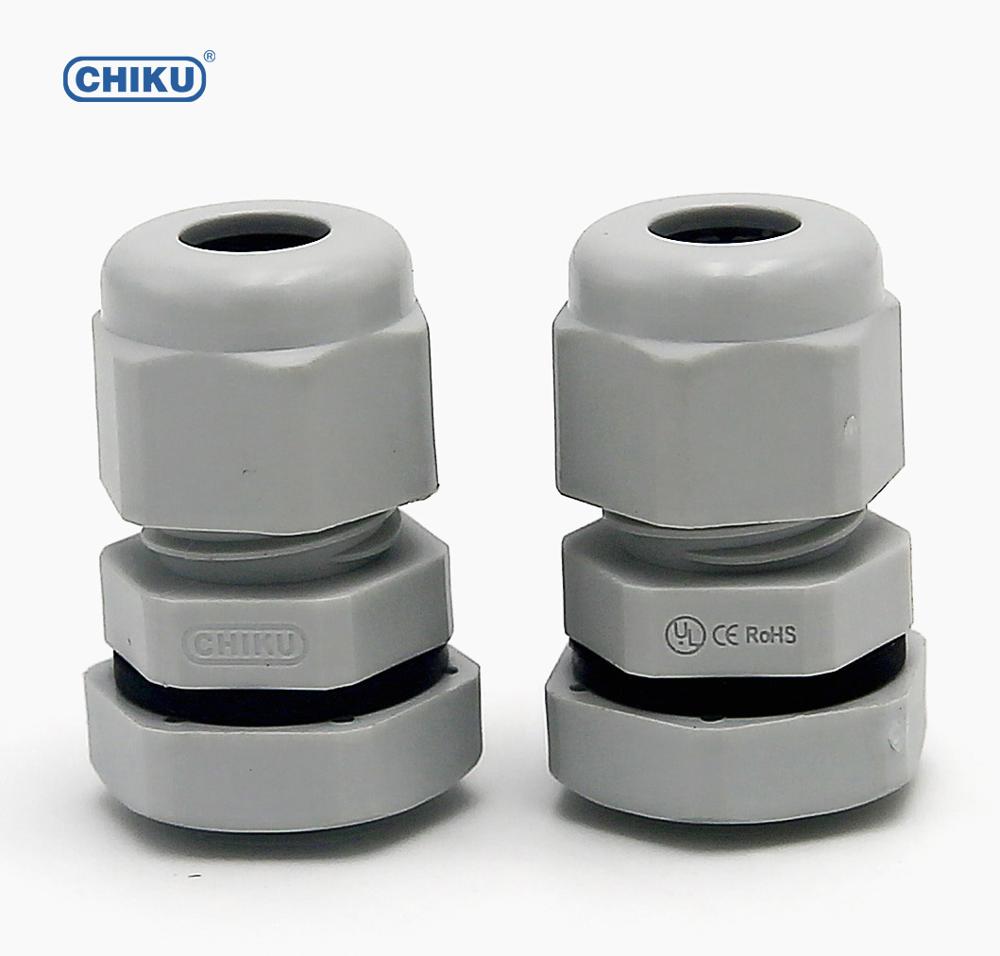 50 x 25mm Waterproof IP68 Compression Cable Stuffing Gland With Locknuts