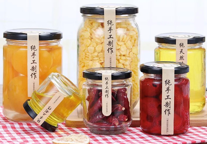 200ml High quality hexagon glass honey jar / glass storage jar for jam