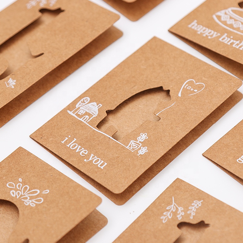 Сделанные на заказ высококачественные дешевые поздравительные открытки из крафт-бумаги, китайский поставщик