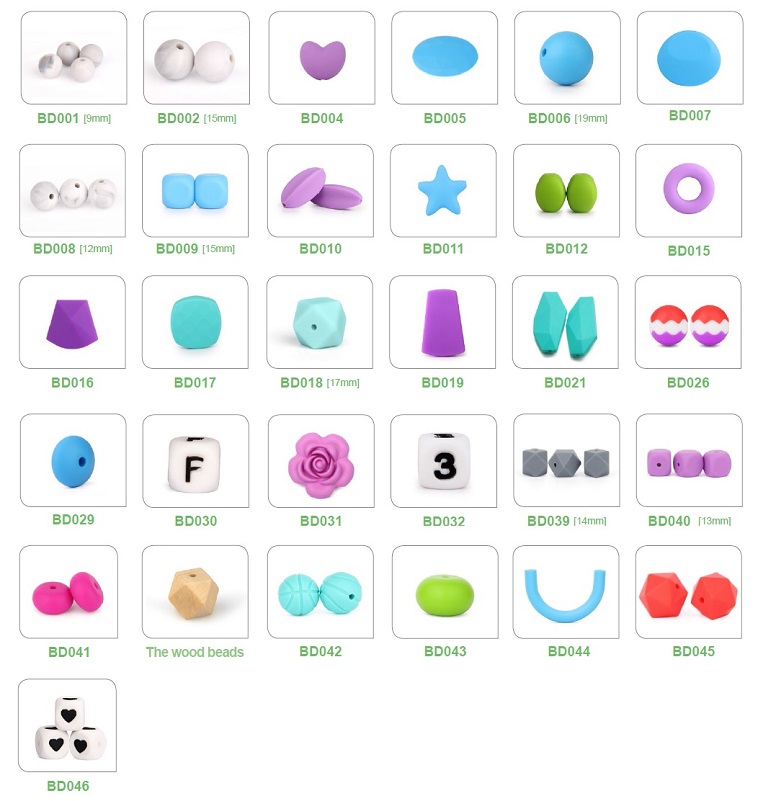 Fast Shipping Eco-friendly Safety Chewable Silicone Beads Silicone Hexagon Bead For Baby Teething