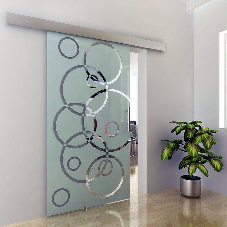 In Acciaio Inox Top Pista di Alluminio Soft Close Interno Porta Scorrevole In Vetro