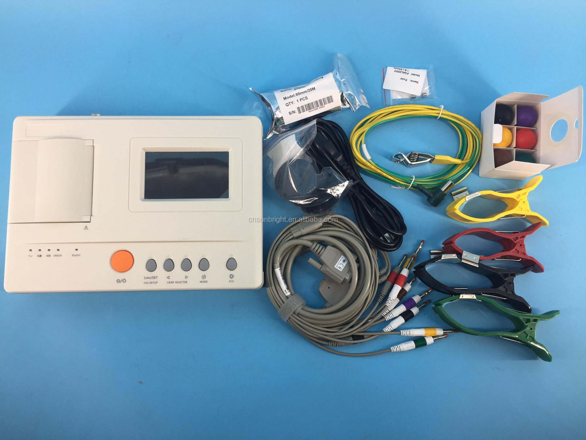 迷你医院 12 铅便携式 ecg 机 3 通道心电图