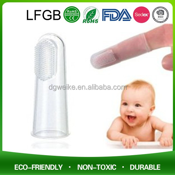 Оптовая продажа 2017 пищевого силикона для детей и младенцев зубная щетка для пальцев