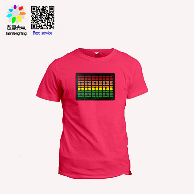 2021 музыкальная светодиодная футболка с активацией звуком, Рождественская футболка с подсветкой на заказ