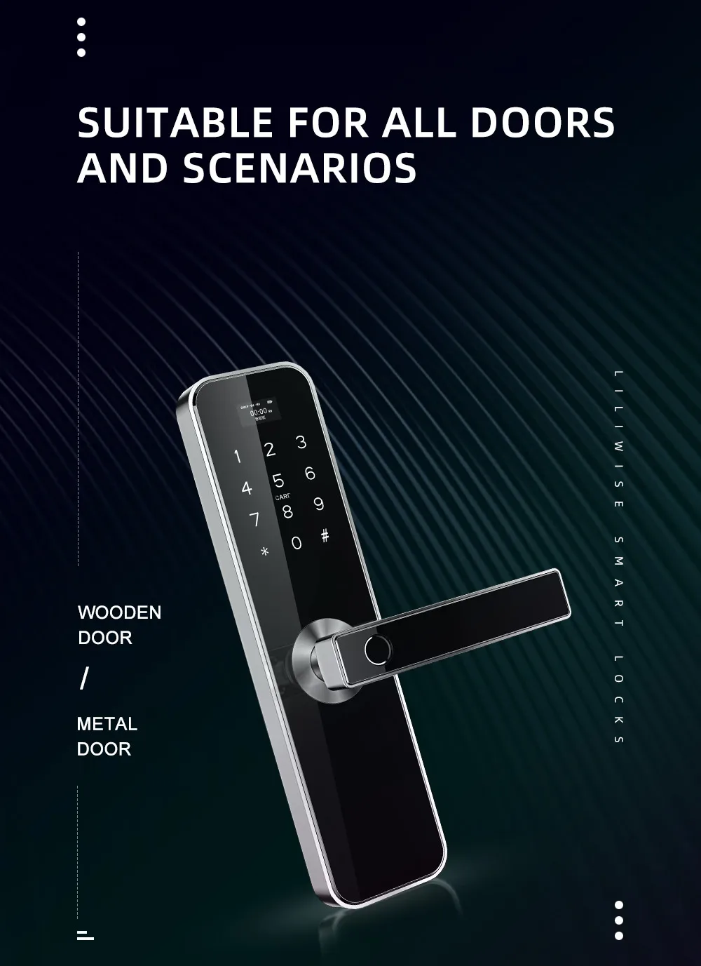 Smart Home Airbnb Cerradura de puerta Residencia Tuya Tarjeta de contraseña de huella digital inteligente Wifi Cerradura de puerta