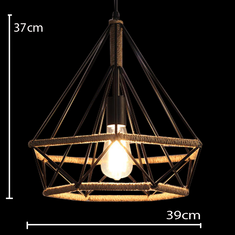 Industrial Ancient jute rope dinning suspended pendant lights lighting