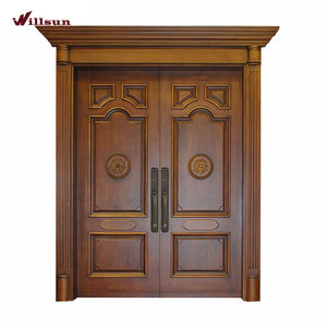 Indian Model Teak Wood Panels Carved Main Front Double Door Design For House In Kerala