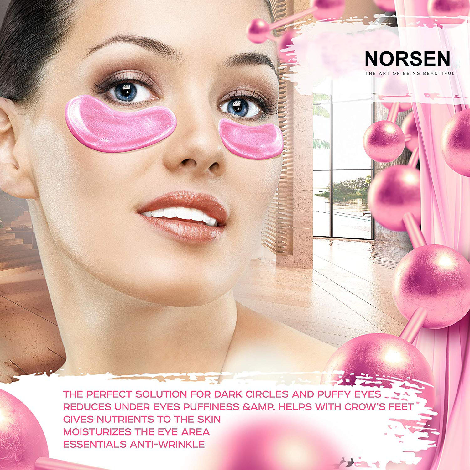 OEM Skin Care Anti-aging Hyaluronic Acid 24K Rose Gold Eye Mask