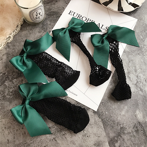High Quality Summer Fishnet Kids Socks with big butterfly knot Bow Lace Mesh Kids Girl Sock