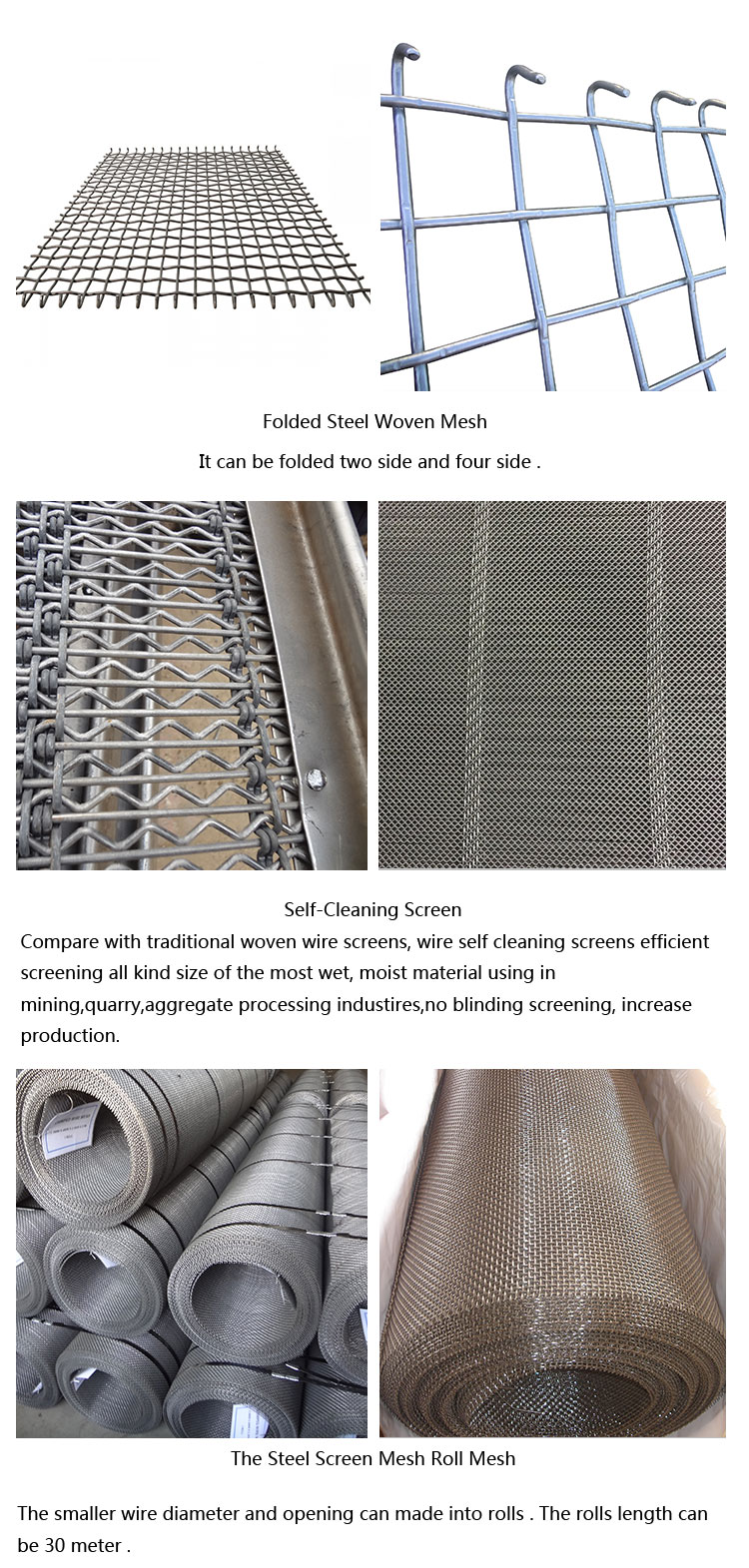 high carbon steel cone crusher sieving gravel screen wire mesh for mining