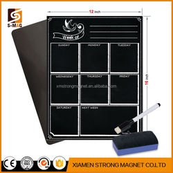 Bigtime Magnetic Refrigerator Calendar Dry Erase Black Flexible Magnet Board Design | Monthly for Kitchen Fridge| Use w/ Fluores