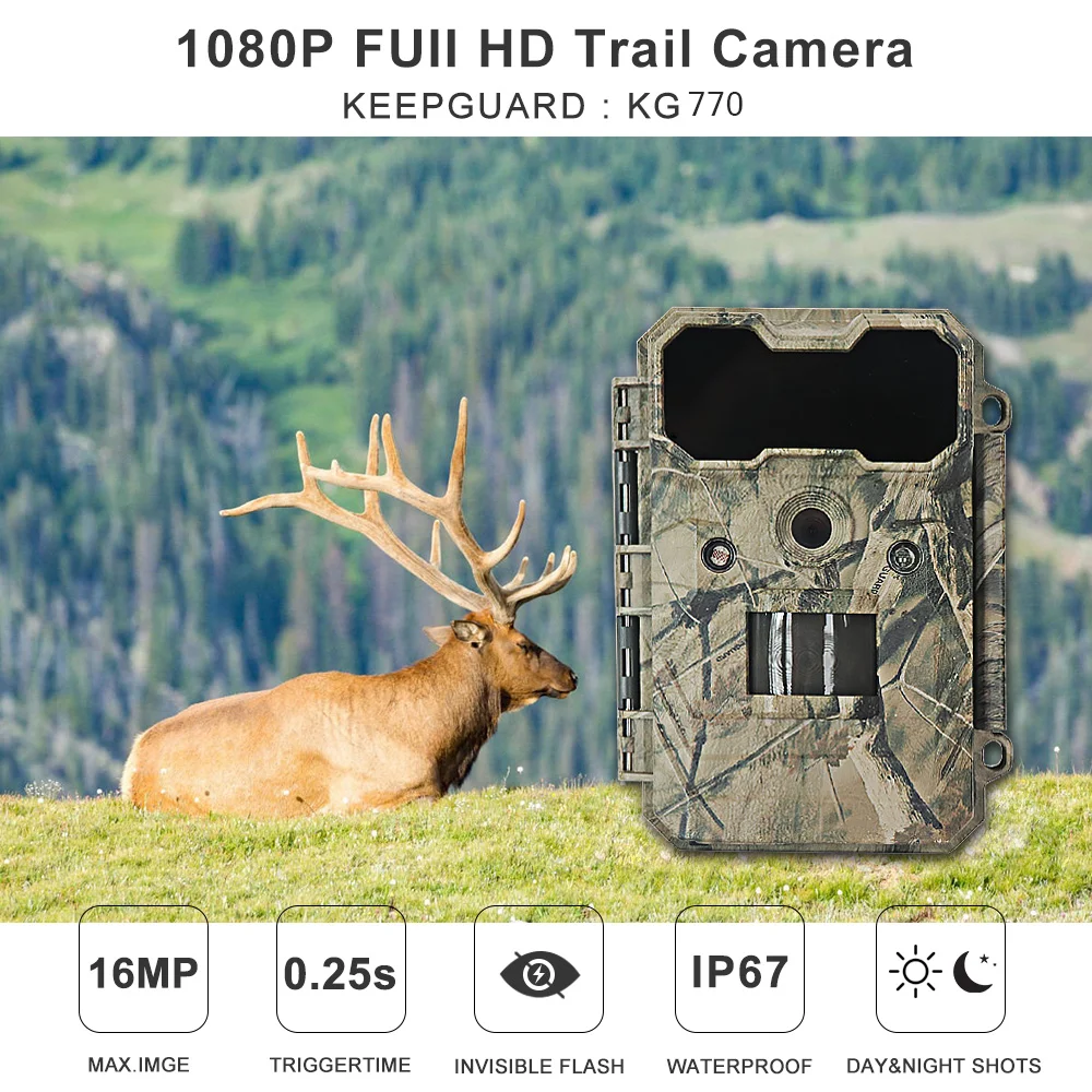 Wild Guarder Tree Mount Trail Guard Digital Camera Video Waterproof Wildlife Hunting Camera