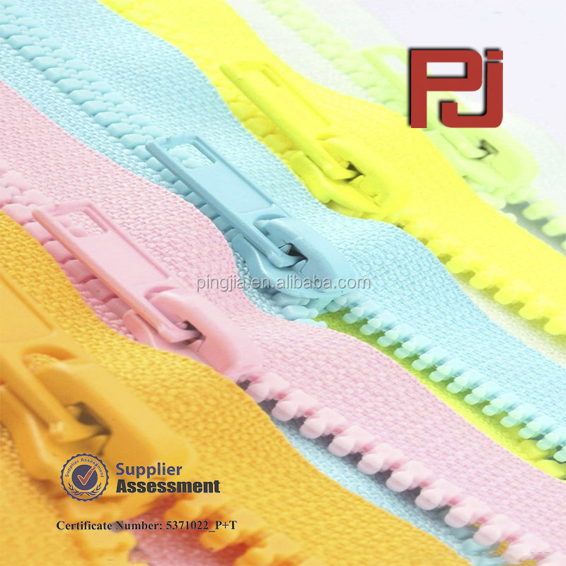 #10 цветов Пантон большие зубья пластиковая молния с окрашенным автоматическим замком слайдер